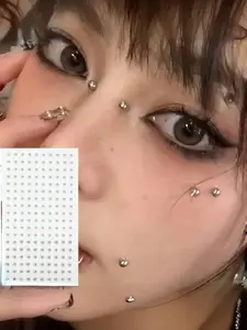 180pcs Waterproof Fake Piercing Kit, Self-Adhesive Lip, Eyebrow, Nose Rings & Belly Jewelry, Non-Pierced Body Jewelry Set, Piercings Kits, Body Piercings Set