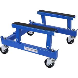 1500Lb Auto Engine Cradle Stand Compatible with 4×360° Swivel Wheels, Adjustable Width & Height, Rubber Pads & Tie-Down Points