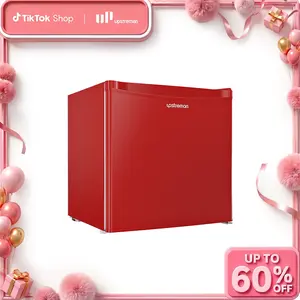 Upstreman mini fridges 1.7 Cu Ft with Freezer FR17 Adjustable Thermostat Energy Saving Low Noise Single Door Compact Refrigerator for Dorm Office Can Bedroom red fridge mini  brands Small pantry drink fridge skincare fridge Portable