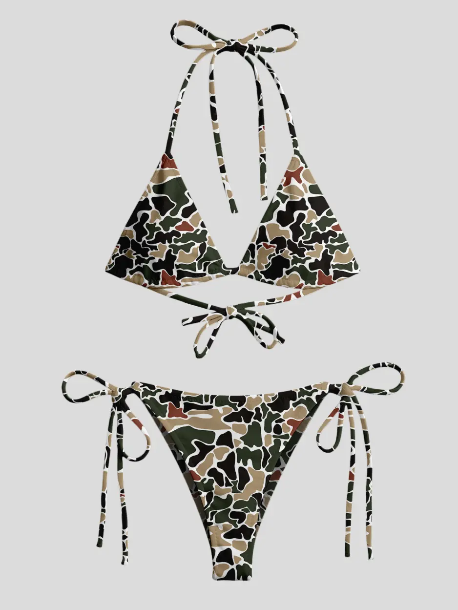 Camo Bikini Sets, Military Style Bikinis, Fashionable Beachwear, Summer Swimwear Sets Swimsuit Women Swimming Sporty Bathing Suit