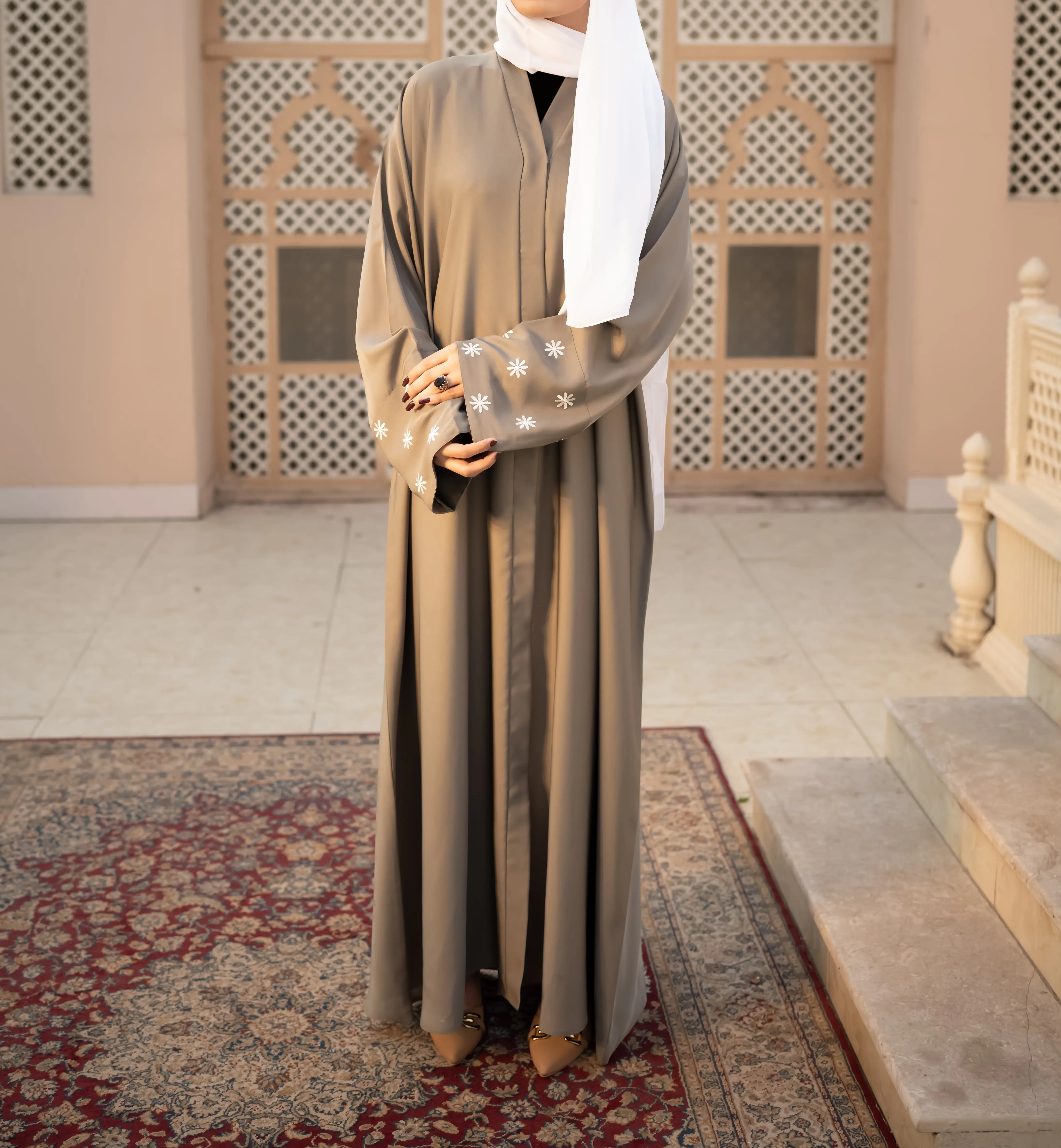 Women's Solid Long Sleeve Abaya without Hijab, Comfortable and Versatile Outfit for Various Occasions, Elegant Long Sleeve Dress for Spring & Fall, Ab