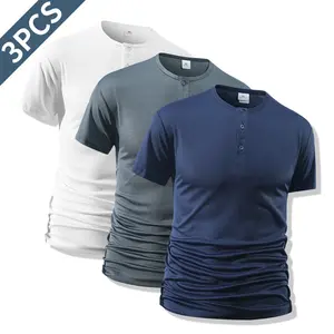 Men's 3-Pack Menswear Polo Shirts, Breathable Comfortable Fabric, Classic Plain Design, Crew Neck Long-Sleeve, Athletic Fit Casual Top
