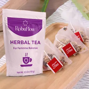 RobuFlow Herbal Tea Feminine Balance Triangle Tea Bags for Balancing Formula with Cranberry Blueberry Dried Peach Hawthorn & Roselle Natural Ingredients Included Fruity Beverage