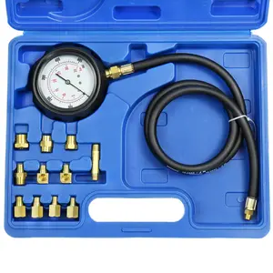 JIFETOR Engine Oil Pressure Gauge Transmission Fluid Diagnostic Tester Tool Kit 12PCS, 500psi Automatic Gearbox Pressure Meter with Hose and Adapters