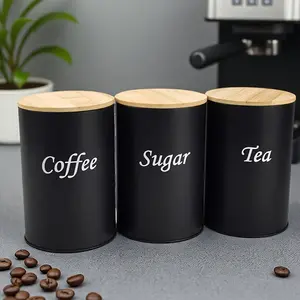 3-Piece Set Of Minimalist Metal Round Cans, Stainless Steel Canister, Multifunctional Canister Storage Boxes For Tea, Coffee, And Sugar, Reusable, Suitable For Kitchens, Tea Rooms, Living Rooms, Offices, Multi-Purpose Storage