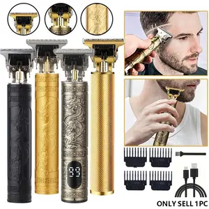 Professional Electric Hair Clipper USB Rechargeable Beard Trimmer, Trimmer Head, 0mm Cutting Length for Men and Women, Versatile Hair Grooming Device, USB Fade Clipper