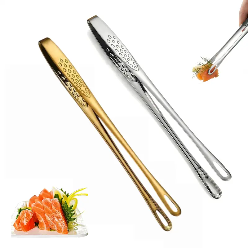 2 Pcs 11 Inches Korean BBQ Tongs Stainless Steel Grill Tongs Cooking Tweezers Japanese Barbecue Tong for Kitchen Cooking Salads Pasta Buffet Food Serving