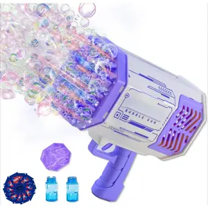 004-P  Toys Bubble Gun Bazooka Bubble Machine Gun Bubbles for Kids Gifts 3 4 5 6 7 8 9 10 11 12 Years Old Bubble Blaster Blower