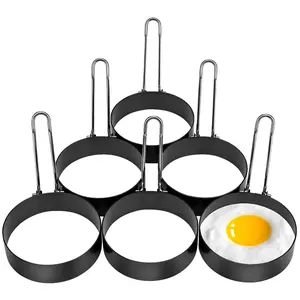 Pack Stainless Steel Egg Rings for Frying - Heavy Duty Non-Stick Round Egg Maker Molds for Burgers, Crumpets & Muffins outdoorfun