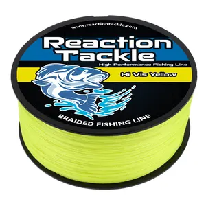 Reaction Tackle Hi Vis Yellow X4 & X8 Strand Braided Fishing Line