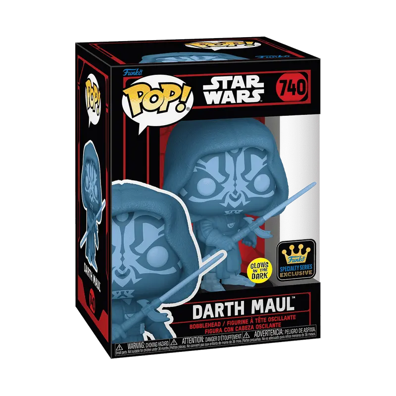 Funko Pop! Star Wars - Darth Maul (Hologram) (Glow) #740 Exclusive (Sticker may vary) Collectible Pop Vinyl Figure