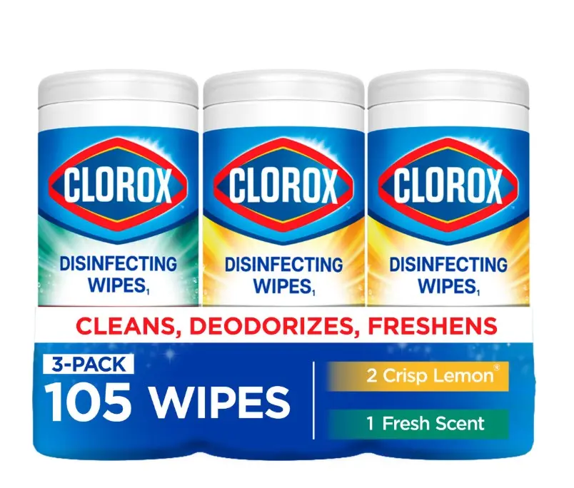 Clorox Disinfecting Cleaning Wipes Variety Pack, Bleach Free, Fresh Scent and Crisp Lemon, 35 Count Each, Pack of 3