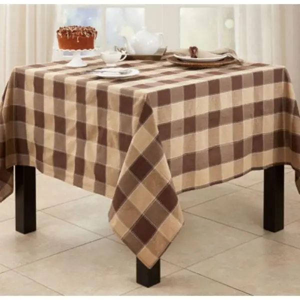 Saro Lifestyle 8571.MC70S 70 x 70 in. Stitched Plaid Tablecloth, Multi Color