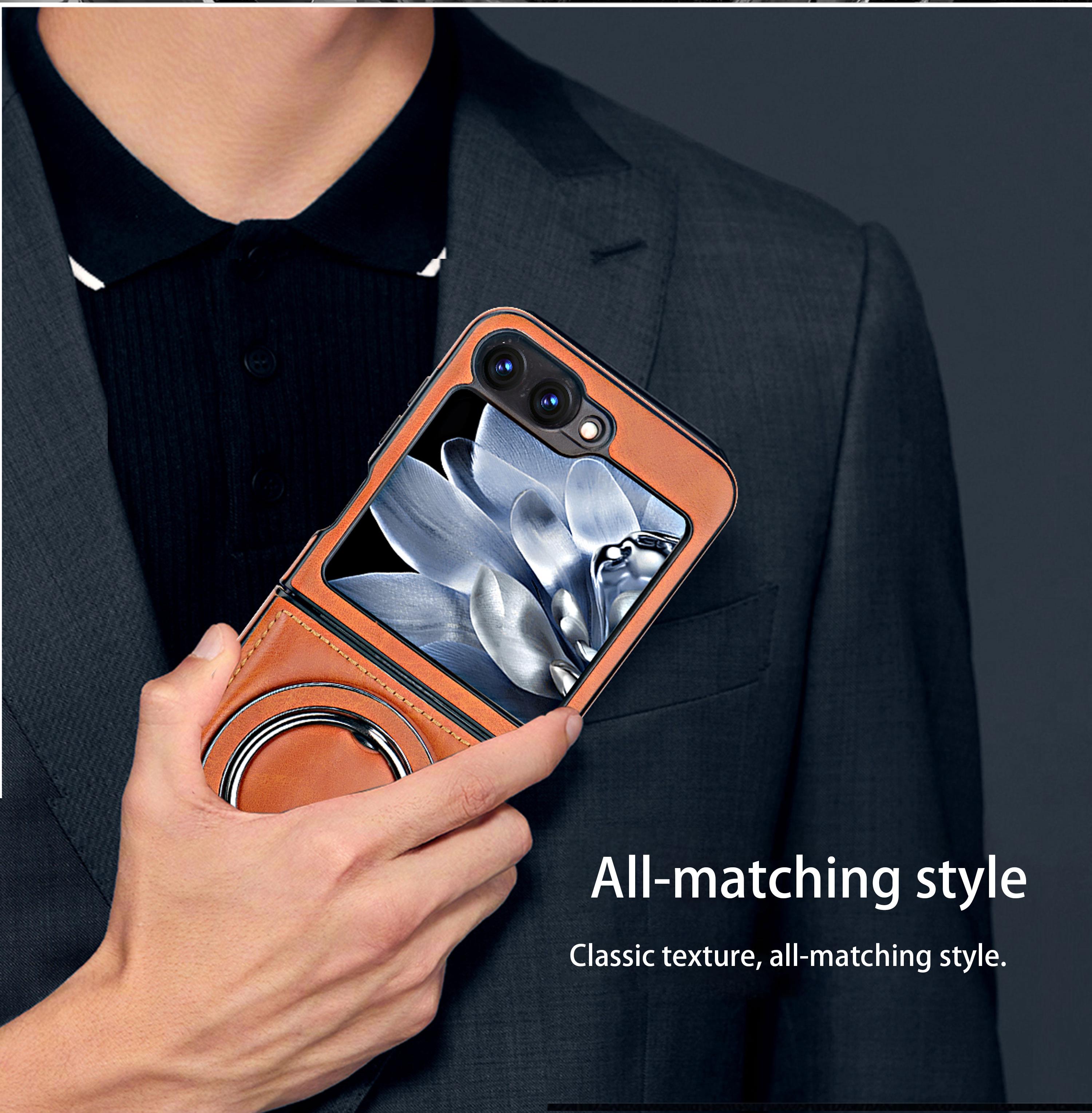 New Luxury High-end Leather Magnetic Folding Stand Phone Case for Samsung ZFlip7/ZFlip6/ZFlip5/ZFlip4/ZFlip3 Foldable Screen Business Full Shockproof Protective Case New Luxury High-end Leather Magnetic Folding Stand Phone Case for Samsung ZFlip7/ZFlip6/ZFlip5/ZFlip4/ZFlip3 Foldable Screen Business Full Shockproof Protective Case