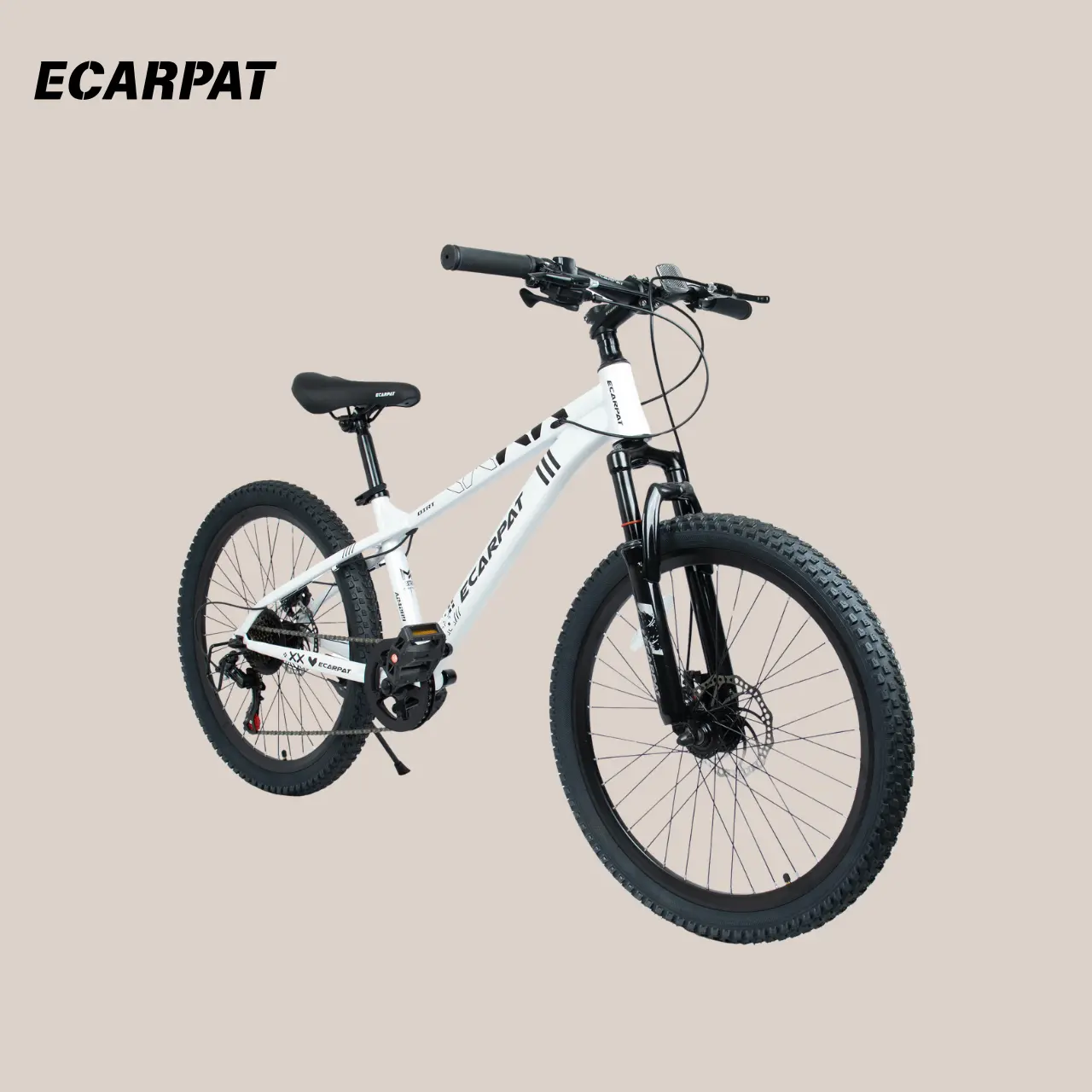 Ecarpat Carbon Steel Mountain Bike, 24/26-Inch All-Terrain Cycling Bike for Adults & Teens, 7-Speed, Full Suspension, Disc Brakes, Height Adjust, Pre-Assembled