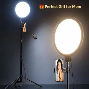 【MothersDayGift】Weilisi 10.5" Ring Light with 69" Tripod Stand and Phone Holder Kit, Full-Screen Zoom Lighting for Video Recording, Makeup, Live Stream, Dimmable LED Selfie Ring Light Tripod for iPhone with Remote Smartphone Cellphone