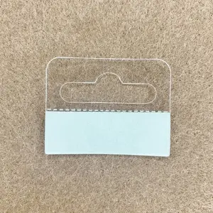 100 Euro Hole Clear Hang Tab Self-Adhesive Hooks for Supermarket Shelves, Transparent J-Hooks Made of PVC/Pet Material, Durable Grocery Store Accessories Hanger Hooks
