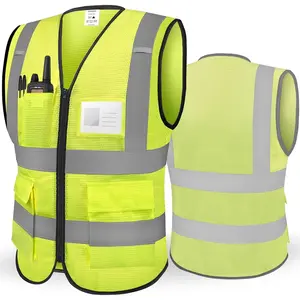Reflective safety vest high visibility class ii mesh vest for women men meets ansi standards