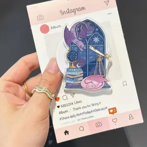 Celestial Dragon Reading Phone Grip Purple Fantasy Dragon with Books, Telescope & Night Sky Window, Cute Bookish Aesthetic Grip Stand