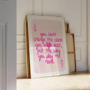 [UNFRAMED POSTER] Pink Wall Art Prints Ace Card Poster Girly Wall Decor Dorm Apartment (Un) Aesthetic Prints And Posters Cards You Were Dealt Print