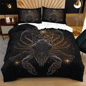 Mystic Style Scorpio Totem Bedding Set, Includes 1 Bed Cover & 1-2 Pillowcases, No Insert or Comforter, Ideal for Kids' Room Decor