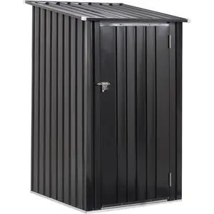 [SOIYELIFE] Outdoor Storage Shed, 3 x 3ft Metal Steel Garden Shed with Single Lockable Door, Small Outdoor Steel Tool Shed for Backyard Patio Garden Lawn