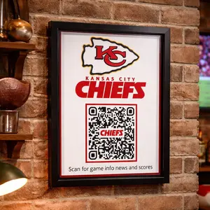 Kansas City Chiefs Interactive Shadow Box with QR Code | Chiefs Fan Gift | Game Scores, Highlights & Schedule