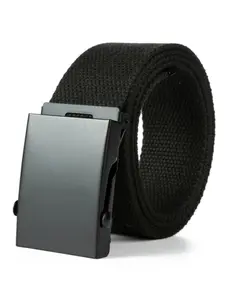 Unisex 1 Piece Solid Color Canvas Tactical Waist Belt, Casual Waistband for Jeans, Fashion Clothes Accessories for Daily Used, Unisex Design