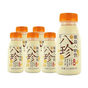 LIUYANG Monkey Mushroom Eight Elixir Drink Low Sugar Plant-Based Beverage 230ml x 6 - Nourishing Breakfast Meal Replacement, Gentle on Stomach, Food-Grade Medicinal Ingredients