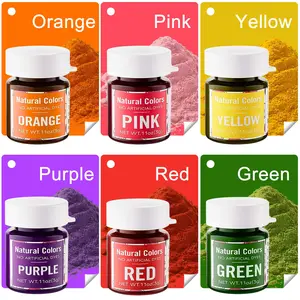 6 Natural Food Coloring Powder 3g/Bottle – 100%Plant-Based Professional Water Soluble Pigment for Cake Coloring, Drinks, Macarons & Baking – Vibrant Matte Finish, Vegan & Food Grade Nata