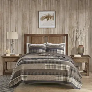 Woolrich WR14-1726 Winter Plains Quilt Mini Set - Taupe, Full And Queen, Bedroom Bedding Set, Decorative Bedding Set
