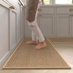 2-piece anti-slip kitchen carpet and mat set, featuring a rubber-backed water-absorbent kitchen mat, ideal for use on the floor in front of the sink