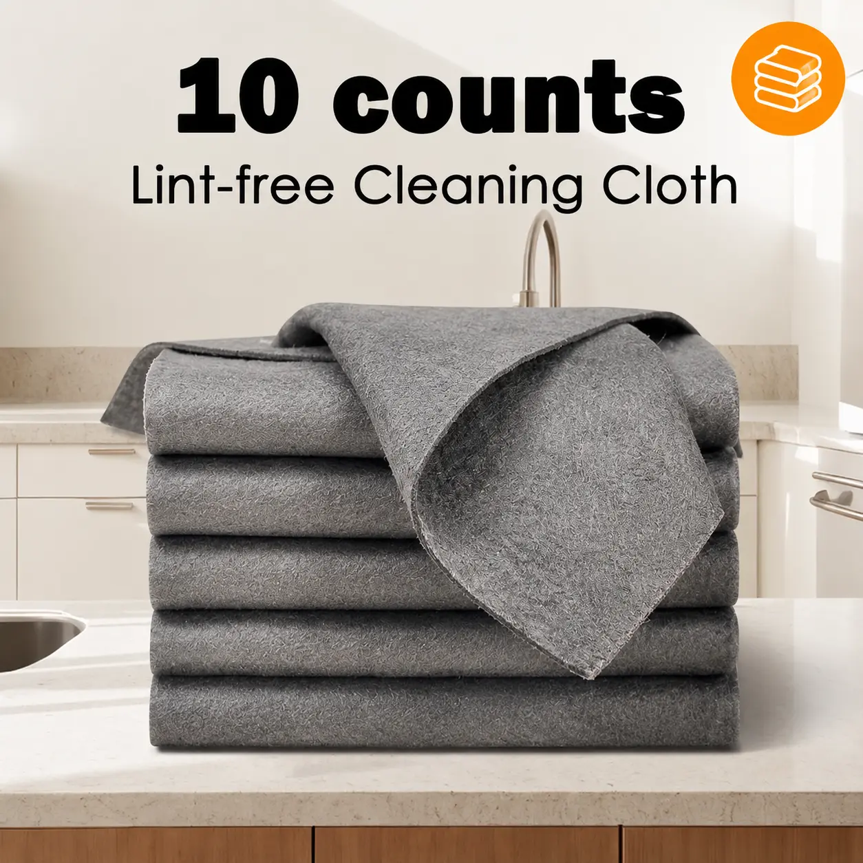 10 Counts Thickened Magic Cleaning Cloth, Reusable Microfiber Streak Free Cleaning Cloths, Magic Fiber Towels Rags Multipurpose Cleaning Cloth for Kitchen, Glass, Windows, Car and Household Cleaning Use