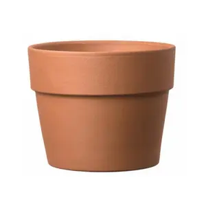 Deroma  3.98 x 3.23 in. Red Terracotta Clay Round Cache Pot