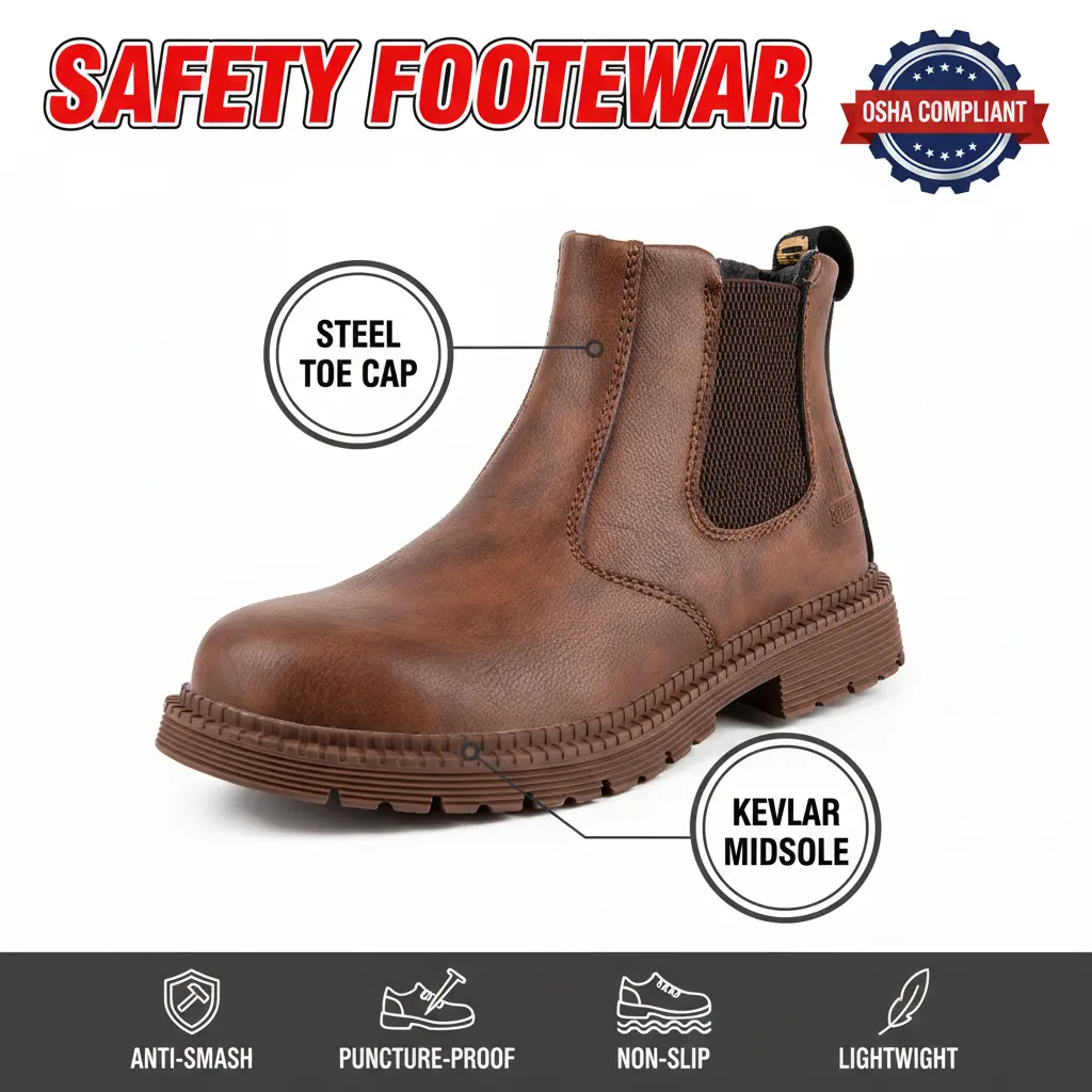 Puncture-Proof Slip-On Work Shoes for Kitchen Chefs, Unisex Anti-Slip Clogs, Water-Resistant & Orthopedic Safety Footwear, Shoe, Splash-Proof, Walking Shoes