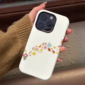 Cute Duck Aesthetic Phone Case , Flowers, Fruits & Summer Market Design, Shockproof Rugged Cover Dual Layer Soft TPU Hard Bumper Hard Shell for iPhone 11 12 13 14 15 16 17 Pro Max Plus Air X XR 7 8 XSMAX