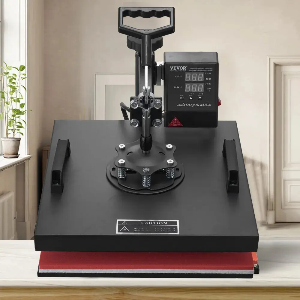 【summerfinds】 VEVOR 8 in 1 Heat Press Machine 15x15 Inch T-Shirt Pressing Machine 360° Swing Away Professional Sublimation Heat Press for Sublimation, Vinyl, Heat Transfer Projects