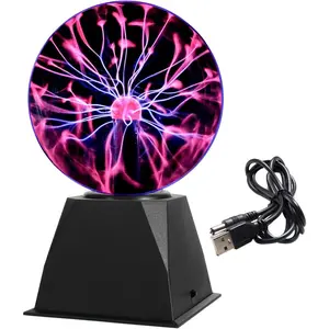 6 Inch Magic Plasma Ball Lamp - Touch & Sound  Interactive USB  Plasma Lamp Nebula Sphere Globe, Science Educational  for Decorations/Parties/Bedroom