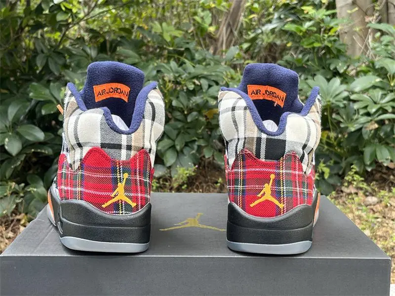 British Mixed Plaid Wool Honeycomb Mesh Matte Hardware Orange Flame Sawtooth Grey Air Cushion Retro Sneakers
