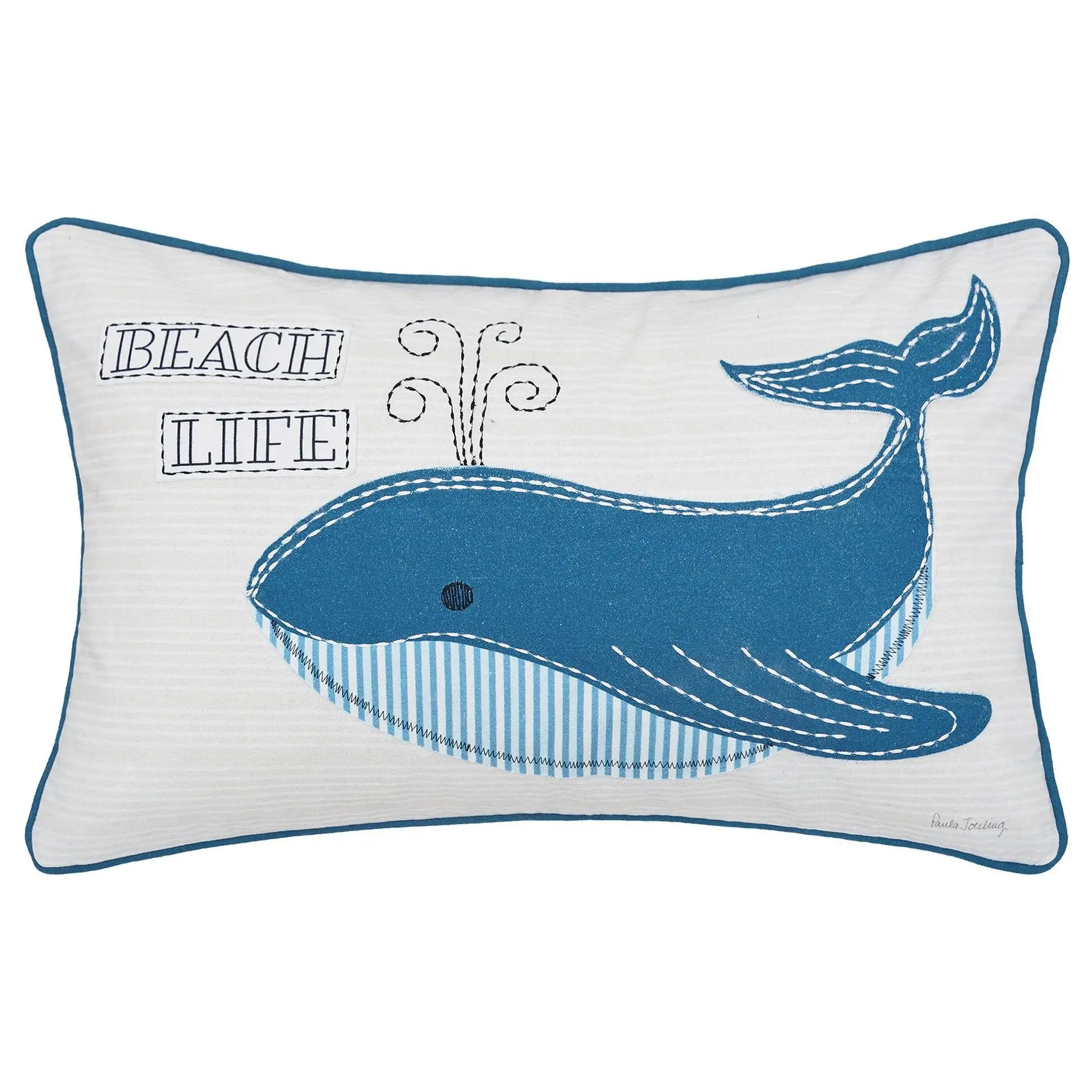 C&F Home14"x22" Whale Beach Life Printed/Applique Throw Pillow