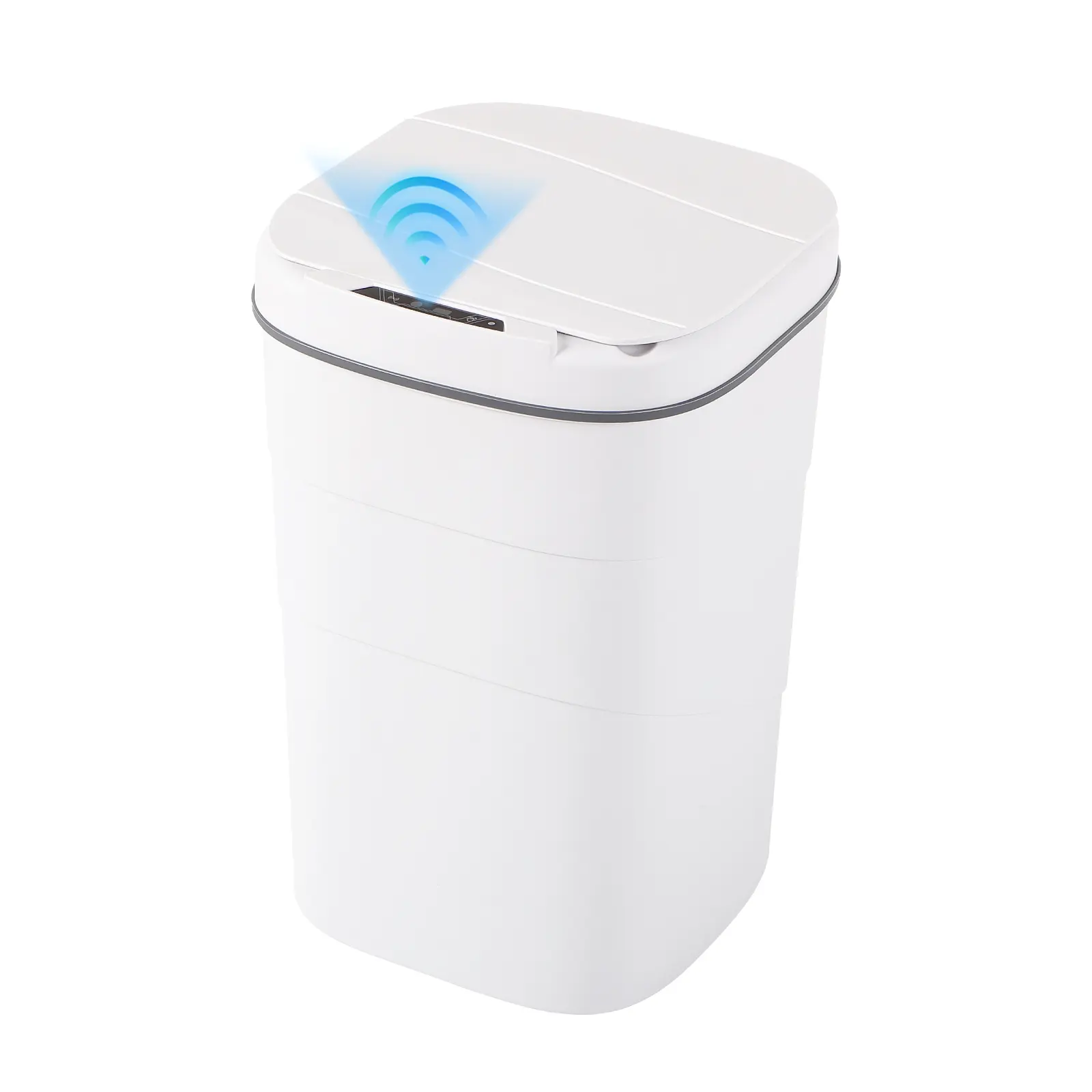 18L Slim White Smart Trash Can - Touchless Motion-Activated Waste & Recycling Bin, Battery-Operated Waterproof Odor Containment Unit for Bathroom, Kitchen, Odor Containment Waste & Recycling, Smart Trash Can Waste & Recycling