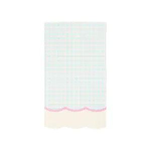 Gingham Scalloped Paper Paper Napkins, Set of 24