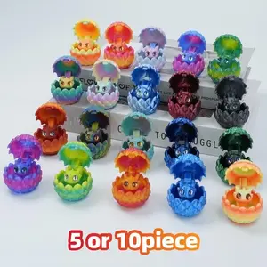 3D Printed Dragon Egg Set 20pcs, 10 Eggs & 10 Mini Dragons, Random Colors, Home Desktop Decor with Decorative Appeal, Perfect for Easter & Holiday Gifts