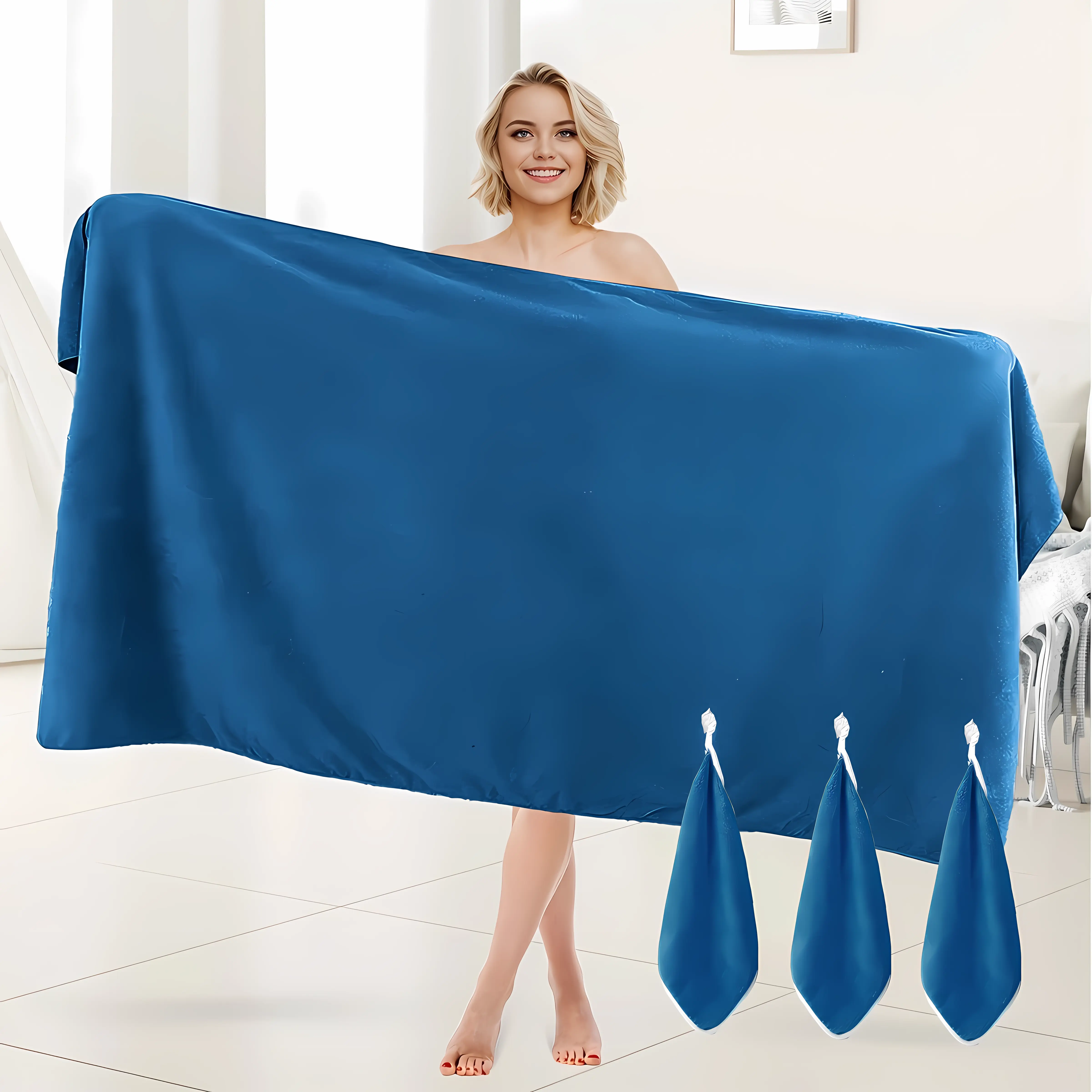 Oversized Large Bath Towel Set, Set of 4 (1 Item 39x78in + 3 Items 15x15in) - 4 or 8 Counts, Unisex, Soft, Lightweight, Super Absorbent, Quick Drying, Plain Home/Hotel Bathing Accessories, Set Of 4（1Items 39*78In+3 Items15*15In） summerwins,