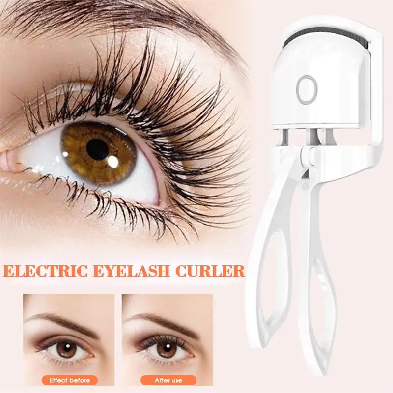 Portable Electric Eyelash Curler Long Lasting Quick Heating Eyelashes Curler USB Rechargeable Eyelash Clip Makeup Tools