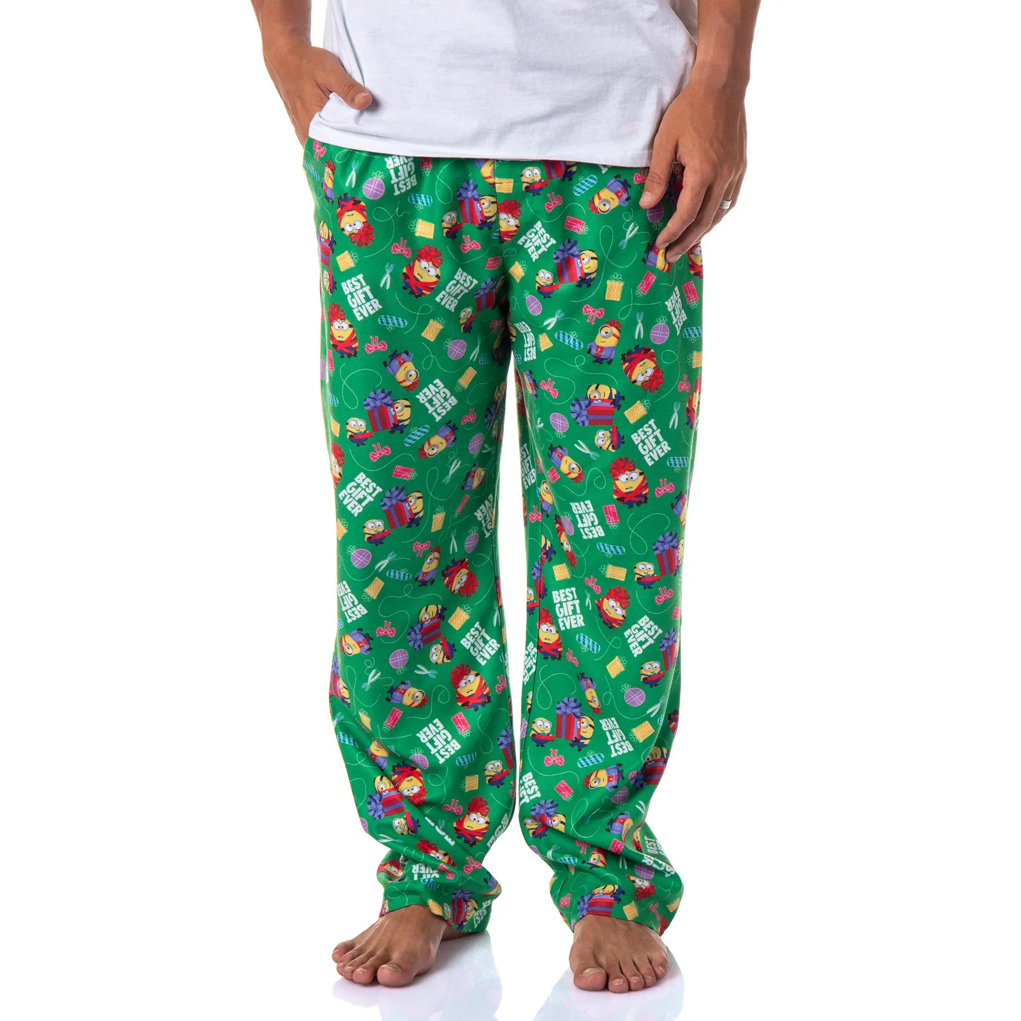 PJammy Men's Despicable Me Minions Pajama Pants, Classic Christmas Lounge Nightwear in Soft, Breathable Polyester Fabric, Loungewear, Festive