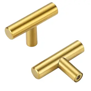 10-Pack 2-Inch Gold Cabinet Knobs Brushed Brass T-Bar Drawer Pulls Single Hole Hardware for Kitchen Cabinets Dressers and Furniture   #Homeimprovement   #BudgetHomeDecor