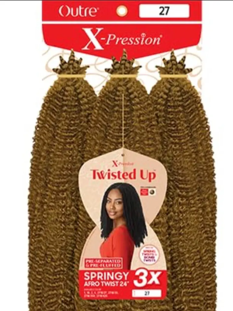 Outre X-Pression Twisted Up Springy Afro Twist 3X for Springy Bohemian Twist Passion Crush & Butterfly Distressed Locs