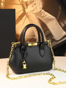 Trendy 2026 New Luxury Lock Clutch Bag for Women, Versatile Chain Shoulder Crossbody Bag, Commuter Small Square Bag