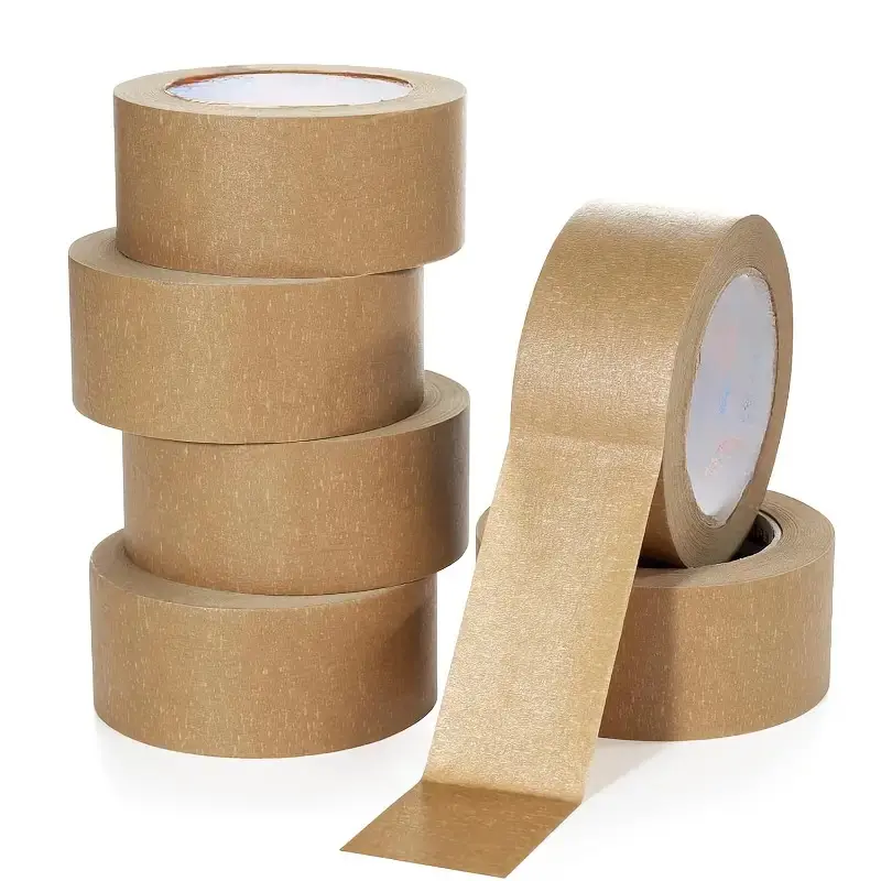 50m/164ft Packing Tape, Cowhide Paper Tape, Writingable Uncoated Tape, Long Lasting Adhesive for Sealing, Packaging, Box Sealing, Transport Board, Box Tape For Shipping, Moving Tape For Boxes